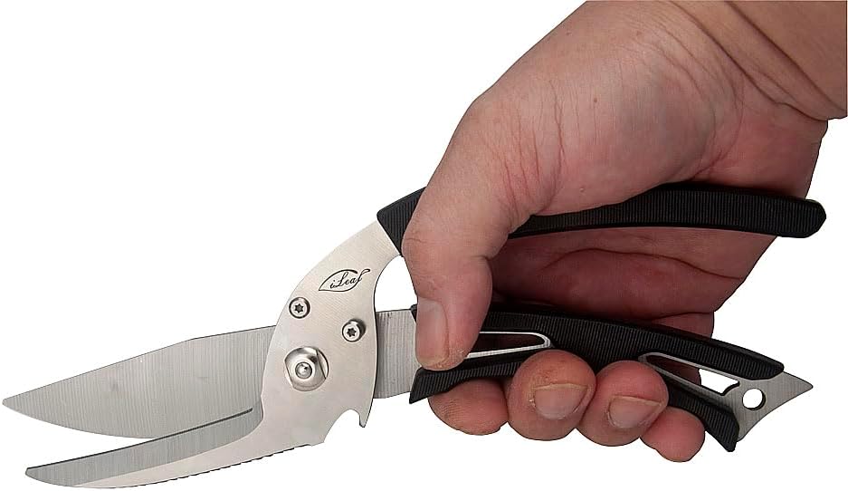Kitchen Poultry Shears, Anti-Slip Handle and Safety Lock, Poultry Scissors for Meat, Chicken, Bone, Turkey, Fish Vegetable Cutting (ABS Handle)