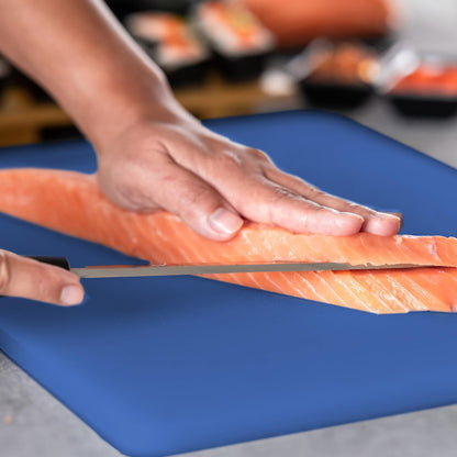 4-Pack NSF Certified Polysafe Cutting Boards with Handle, 11 x 14.5 Inches, Reversible Kitchen Cutting Board, Assorted Colors