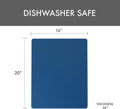 4-Pack NSF Certified Polysafe Cutting Boards with Handle, 11 x 14.5 Inches, Reversible Kitchen Cutting Board, Assorted Colors