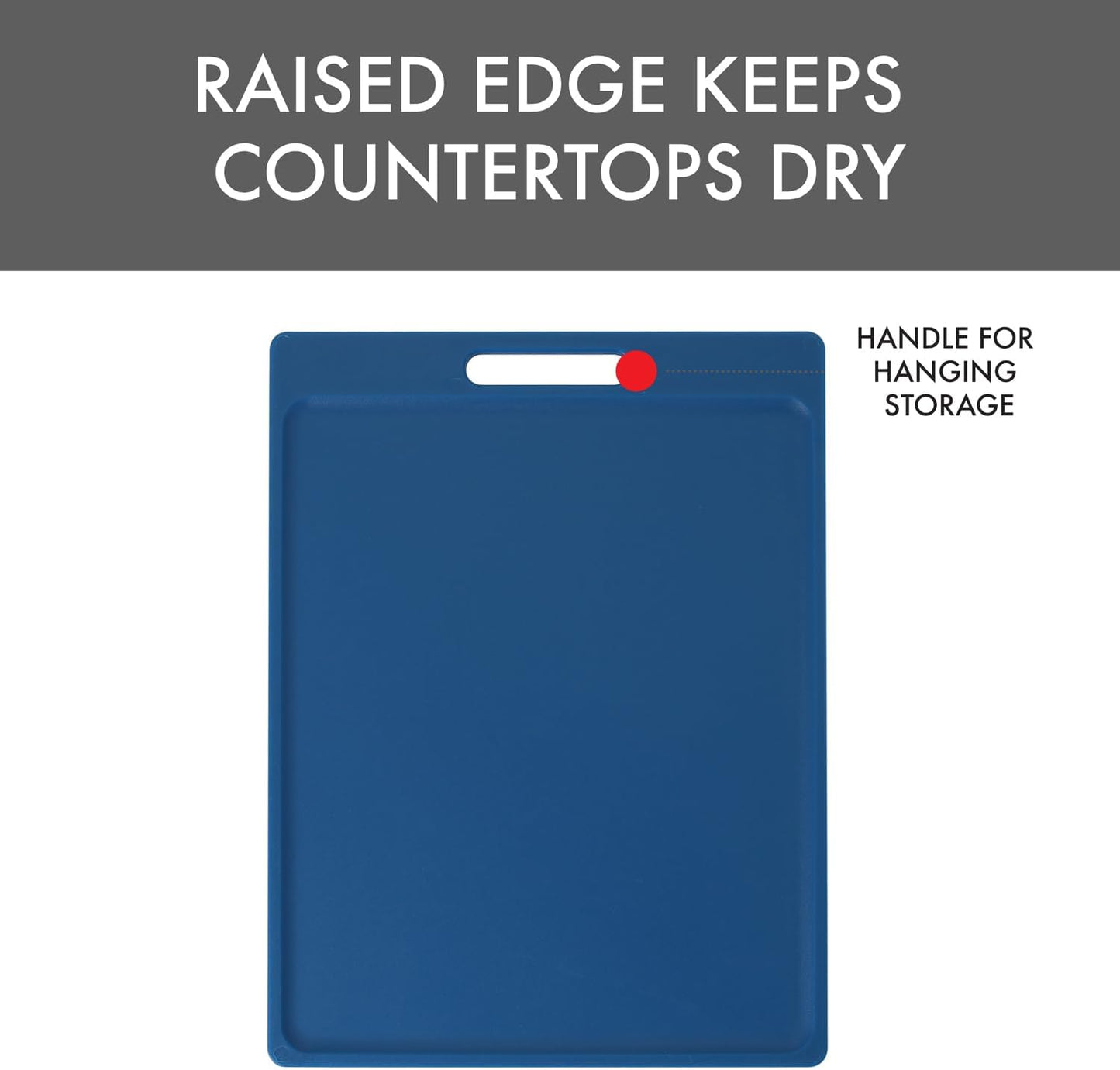 4-Pack NSF Certified Polysafe Cutting Boards with Handle, 11 x 14.5 Inches, Reversible Kitchen Cutting Board, Assorted Colors