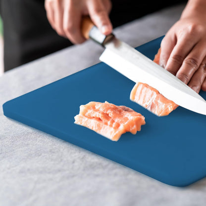 4-Pack NSF Certified Polysafe Cutting Boards with Handle, 11 x 14.5 Inches, Reversible Kitchen Cutting Board, Assorted Colors