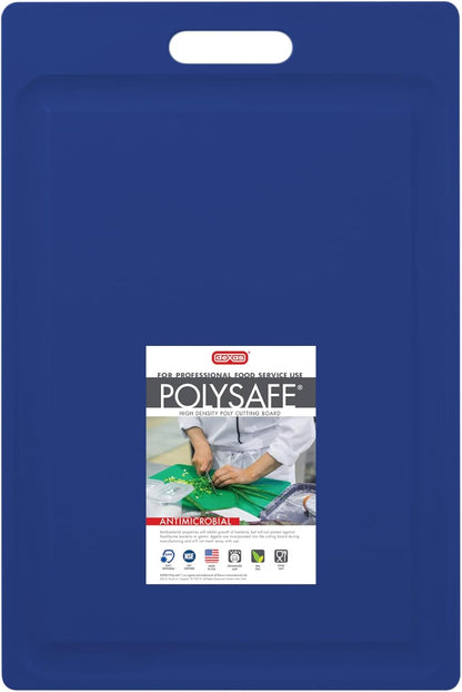 4-Pack NSF Certified Polysafe Cutting Boards with Handle, 11 x 14.5 Inches, Reversible Kitchen Cutting Board, Assorted Colors