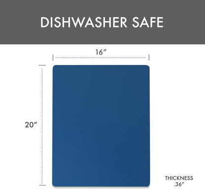 4-Pack NSF Certified Polysafe Cutting Boards with Handle, 11 x 14.5 Inches, Reversible Kitchen Cutting Board, Assorted Colors