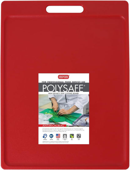 4-Pack NSF Certified Polysafe Cutting Boards with Handle, 11 x 14.5 Inches, Reversible Kitchen Cutting Board, Assorted Colors