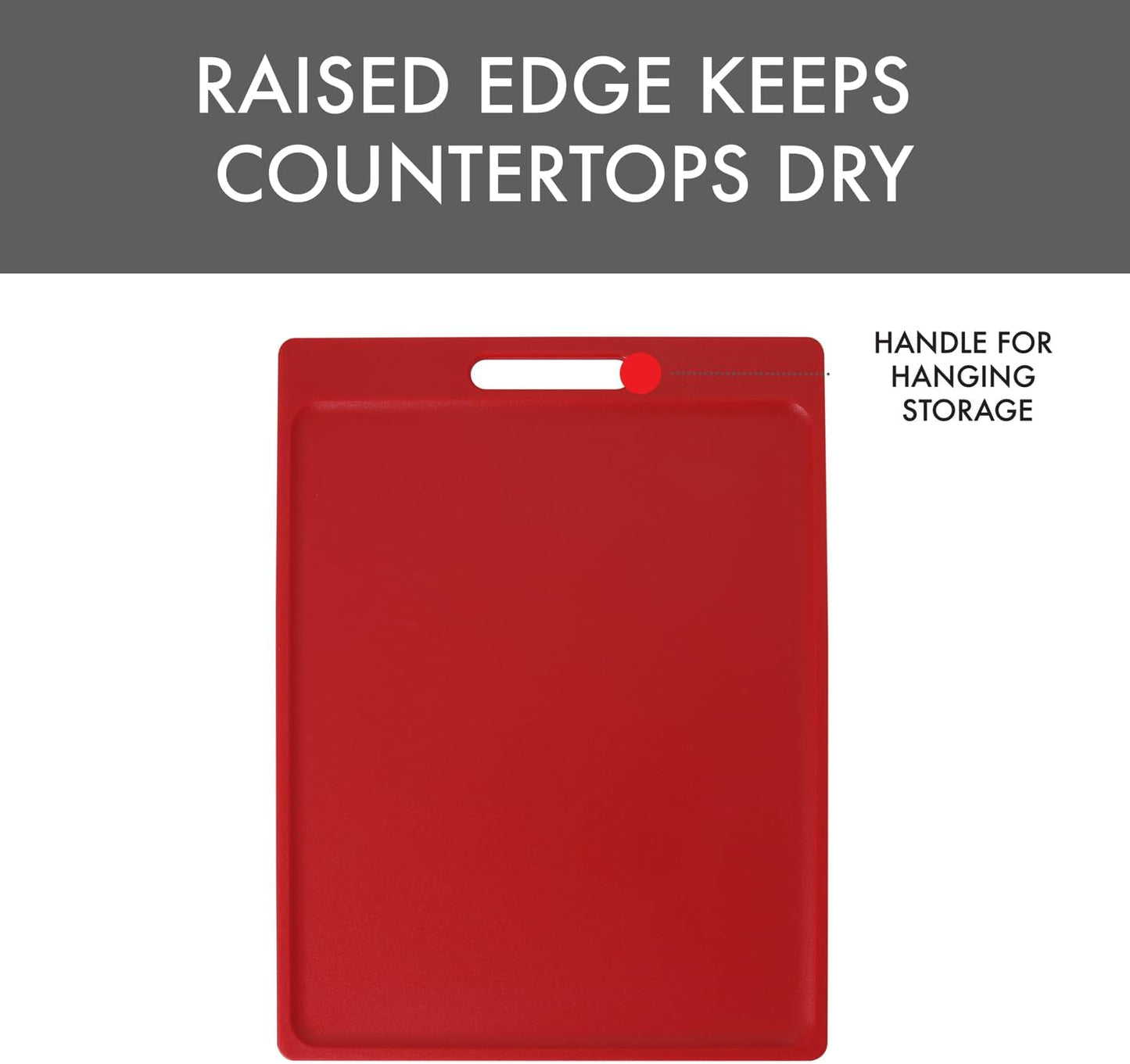 4-Pack NSF Certified Polysafe Cutting Boards with Handle, 11 x 14.5 Inches, Reversible Kitchen Cutting Board, Assorted Colors