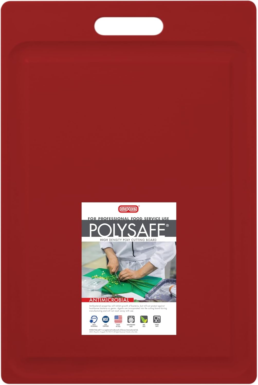 4-Pack NSF Certified Polysafe Cutting Boards with Handle, 11 x 14.5 Inches, Reversible Kitchen Cutting Board, Assorted Colors