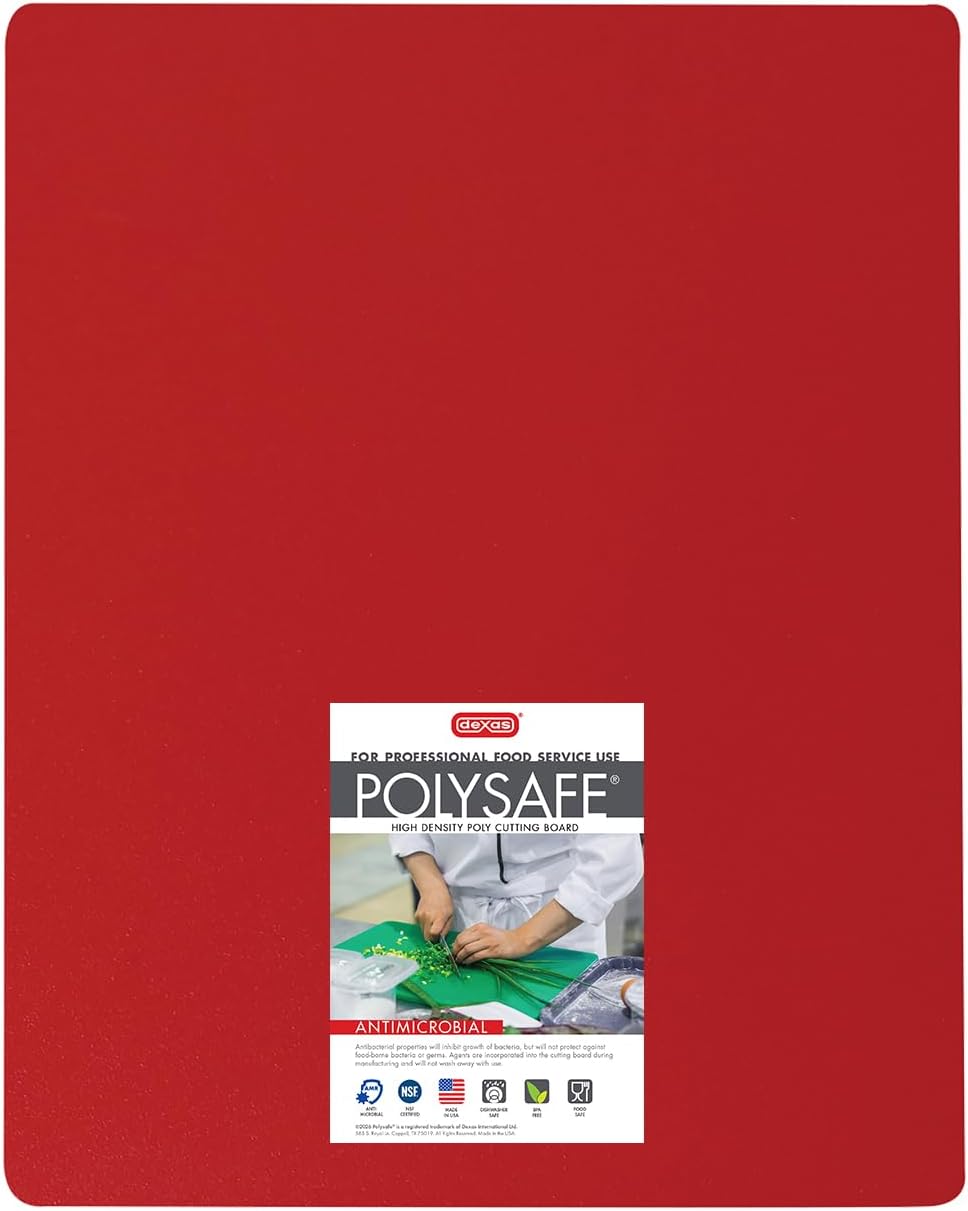 4-Pack NSF Certified Polysafe Cutting Boards with Handle, 11 x 14.5 Inches, Reversible Kitchen Cutting Board, Assorted Colors
