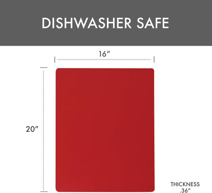 4-Pack NSF Certified Polysafe Cutting Boards with Handle, 11 x 14.5 Inches, Reversible Kitchen Cutting Board, Assorted Colors