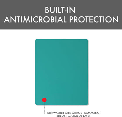 4-Pack NSF Certified Polysafe Cutting Boards with Handle, 11 x 14.5 Inches, Reversible Kitchen Cutting Board, Assorted Colors