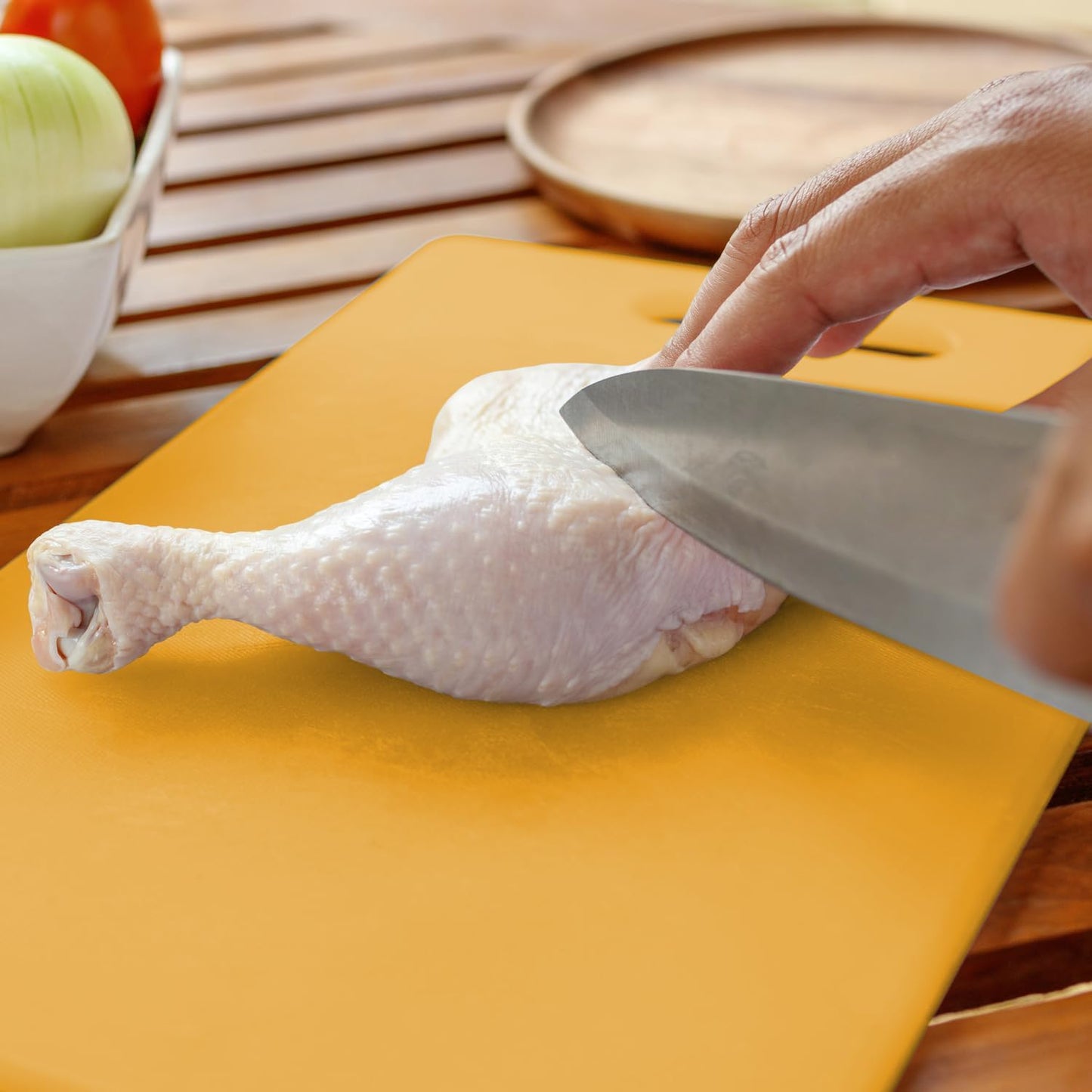 4-Pack NSF Certified Polysafe Cutting Boards with Handle, 11 x 14.5 Inches, Reversible Kitchen Cutting Board, Assorted Colors
