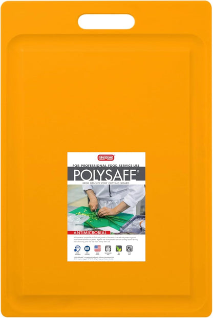 4-Pack NSF Certified Polysafe Cutting Boards with Handle, 11 x 14.5 Inches, Reversible Kitchen Cutting Board, Assorted Colors