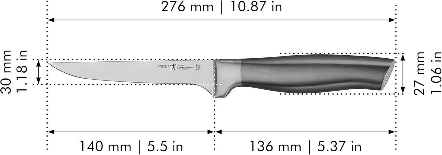 Graphite Razor-Sharp 5.5-inch Boning Knife, German Engineered Informed by 100+ Years of Mastery