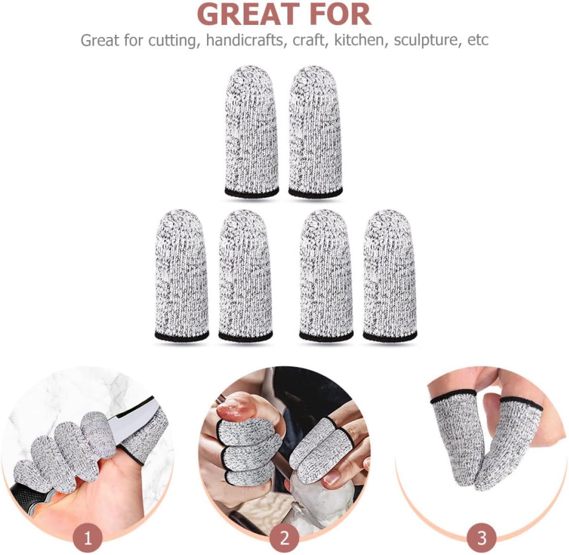 Cut Resistant Finger Cots Thumb Finger Covers with High Abrasion Resistance for Crafting and Kitchen Use