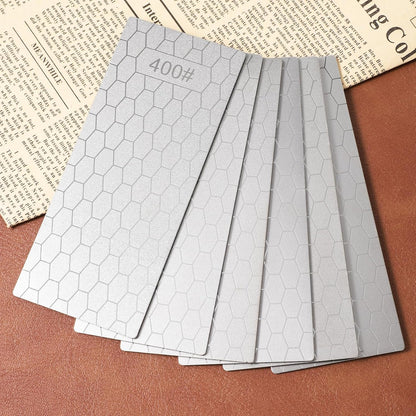 6 Pcs Diamond Sharpening Stone Set with Non-slip Base Knife Sharpening Stone 400/600/800/1000/1200/2000 Grit Sharpener Diamond Lapping Plate for Chisels, Plane Irons, Knives, Blades
