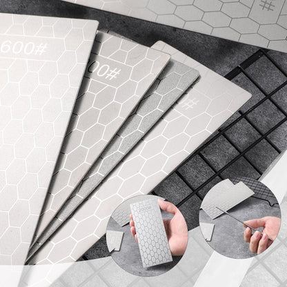 6 Pcs Diamond Sharpening Stone Set with Non-slip Base Knife Sharpening Stone 400/600/800/1000/1200/2000 Grit Sharpener Diamond Lapping Plate for Chisels, Plane Irons, Knives, Blades