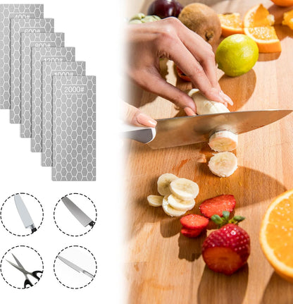 6 Pcs Diamond Sharpening Stone Set with Non-slip Base Knife Sharpening Stone 400/600/800/1000/1200/2000 Grit Sharpener Diamond Lapping Plate for Chisels, Plane Irons, Knives, Blades