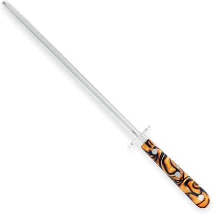 Giesser since 1776, Made in Germany, Sharpening Steel 10 inch - Honing Steel, PremiumCut, Spicy Orange