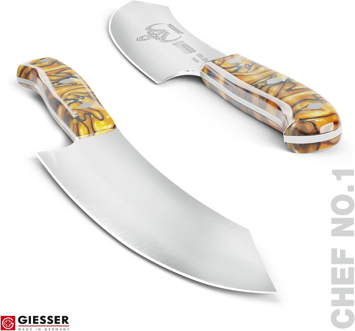 Giesser since 1776, Made in Germany, Sharpening Steel 10 inch - Honing Steel, PremiumCut, Spicy Orange