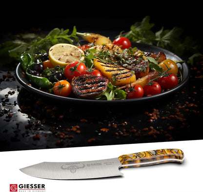 Giesser since 1776, Made in Germany, Sharpening Steel 10 inch - Honing Steel, PremiumCut, Spicy Orange