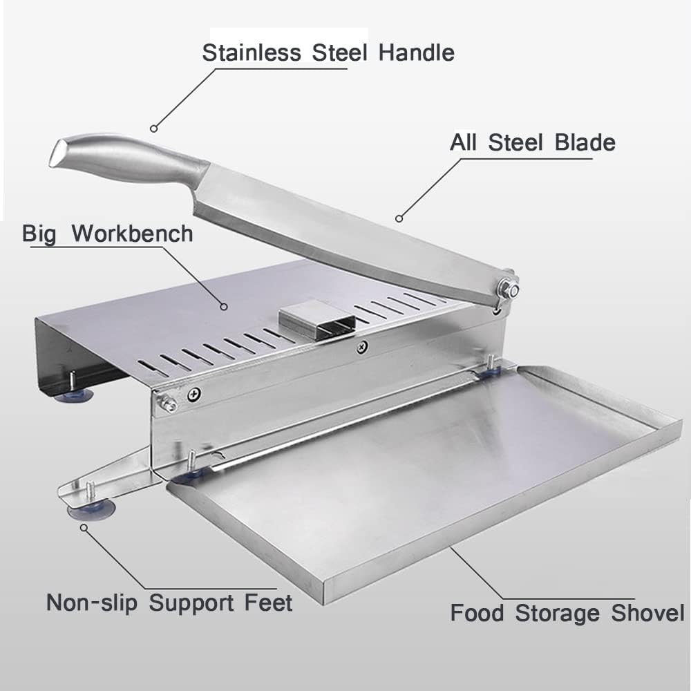 Manual Meat Cutter Machine Biltong Slicer Rib Chicken Cutting Machine Chinese Medicine Beef Jerky Slicer Stainless Sliver ZGD-PQPQ-001@TPUSEK06 0 | Chinese Medicine Beef Jerky Rib Slicer Stainless Steel Hand Herbal Shaver for Fruit Vegetables Salami Ham