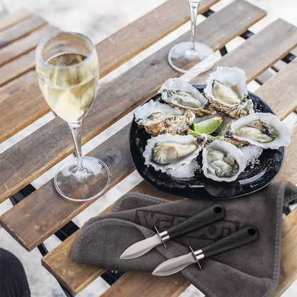 Oyster Shucking Knife 3PCS Stainless Steel Oyster Shucker Set with Non-Slip Handle Opener for Shellfish