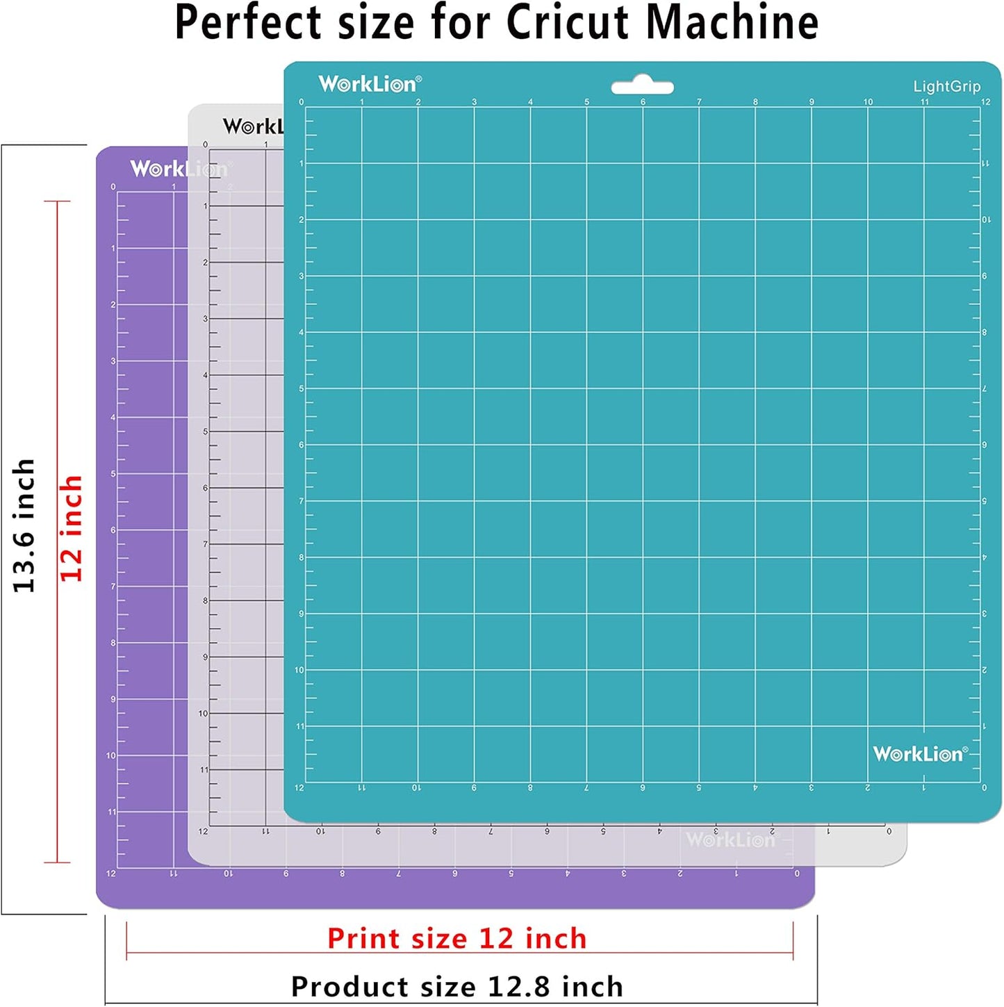 Cutting mat 12x12 Compatible With Silhouette Cameo 4/5/3/2/1(6 mats-4 Standard Adhesive,1Light Adhesive, 1Strong Adhesive) Adhesive Cutting Mat for Crafts, Quilting, Sewing, Scrapbooking and All Arts
