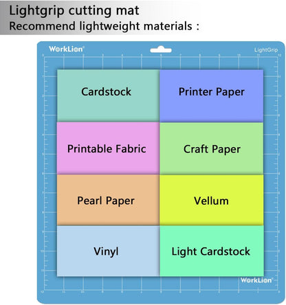 Cutting mat 12x12 Compatible With Silhouette Cameo 4/5/3/2/1(6 mats-4 Standard Adhesive,1Light Adhesive, 1Strong Adhesive) Adhesive Cutting Mat for Crafts, Quilting, Sewing, Scrapbooking and All Arts