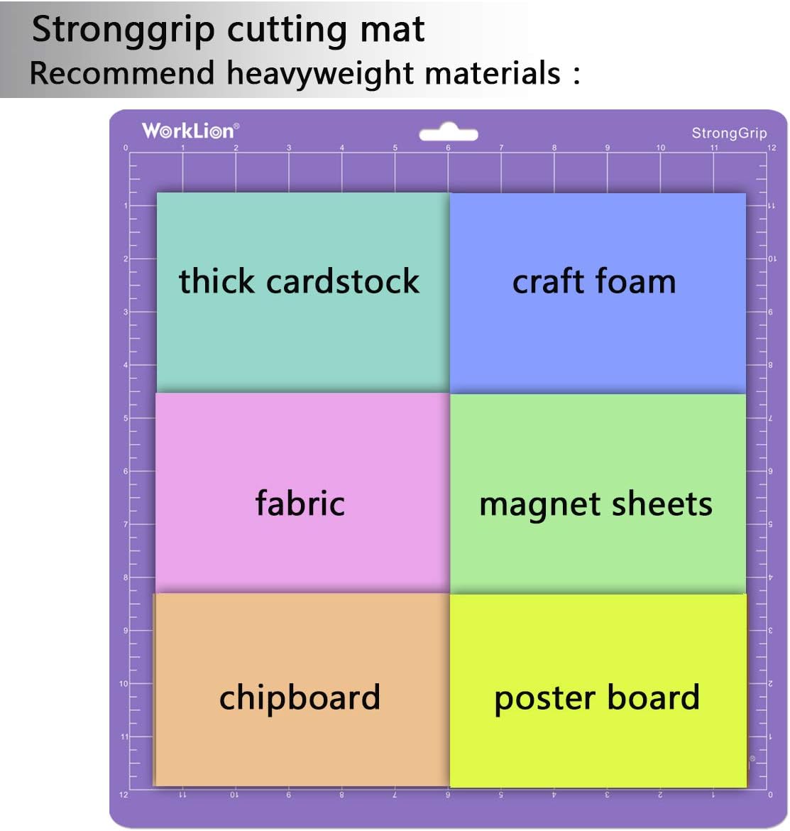 Cutting mat 12x12 Compatible With Silhouette Cameo 4/5/3/2/1(6 mats-4 Standard Adhesive,1Light Adhesive, 1Strong Adhesive) Adhesive Cutting Mat for Crafts, Quilting, Sewing, Scrapbooking and All Arts