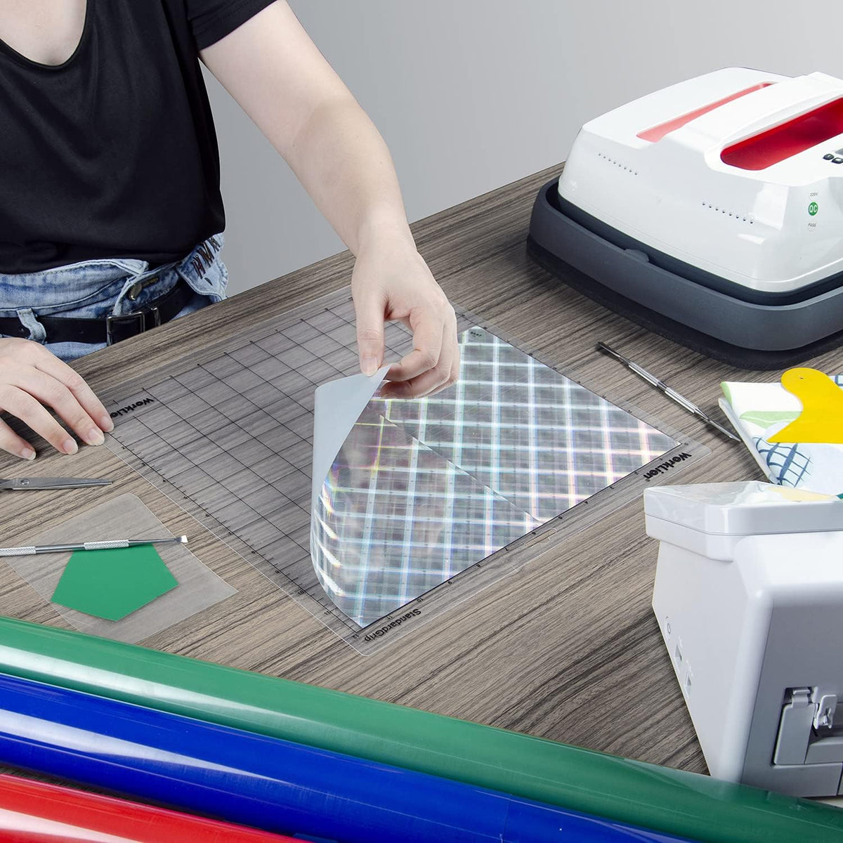 Cutting mat 12x12 Compatible With Silhouette Cameo 4/5/3/2/1(6 mats-4 Standard Adhesive,1Light Adhesive, 1Strong Adhesive) Adhesive Cutting Mat for Crafts, Quilting, Sewing, Scrapbooking and All Arts