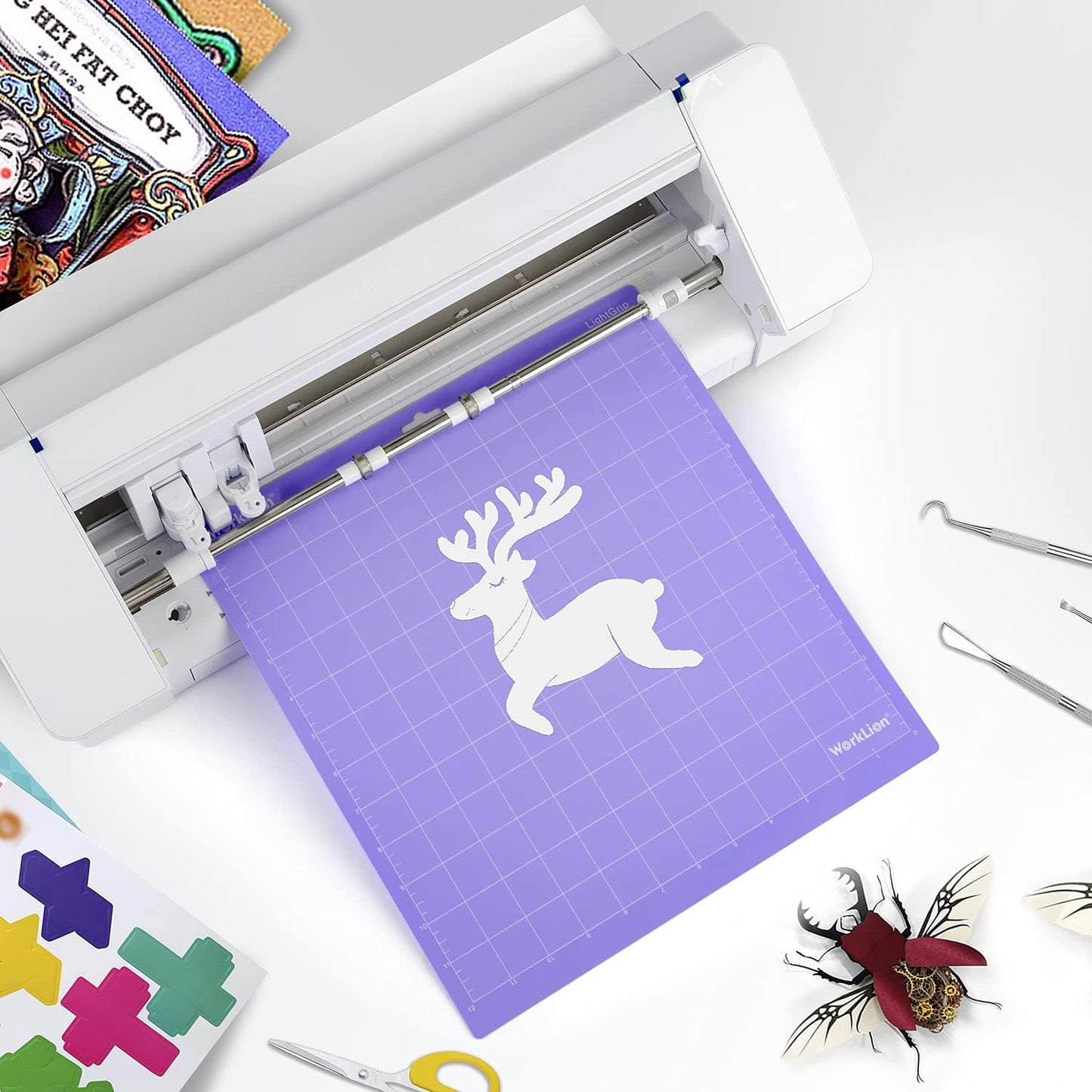 Cutting mat 12x12 Compatible With Silhouette Cameo 4/5/3/2/1(6 mats-4 Standard Adhesive,1Light Adhesive, 1Strong Adhesive) Adhesive Cutting Mat for Crafts, Quilting, Sewing, Scrapbooking and All Arts