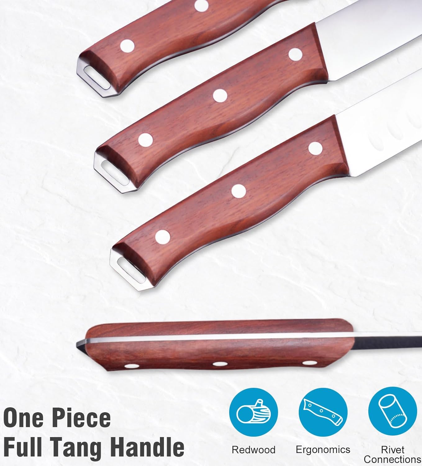 3PCS Professional Brisket Carving Knife Set with Gife Box | Butcher Knives, Very Sharp Meat Knives for BBQ Slicing Cutting Full Tang Rosewood Handle High Carbon Steel