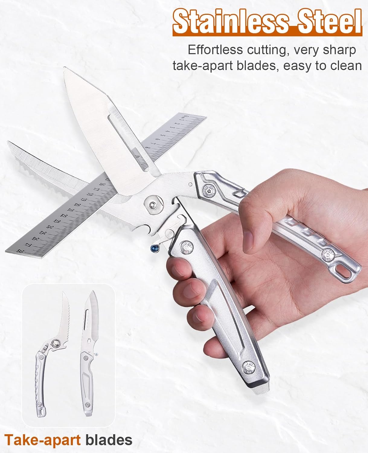 3PCS Professional Brisket Carving Knife Set with Gife Box | Butcher Knives, Very Sharp Meat Knives for BBQ Slicing Cutting Full Tang Rosewood Handle High Carbon Steel