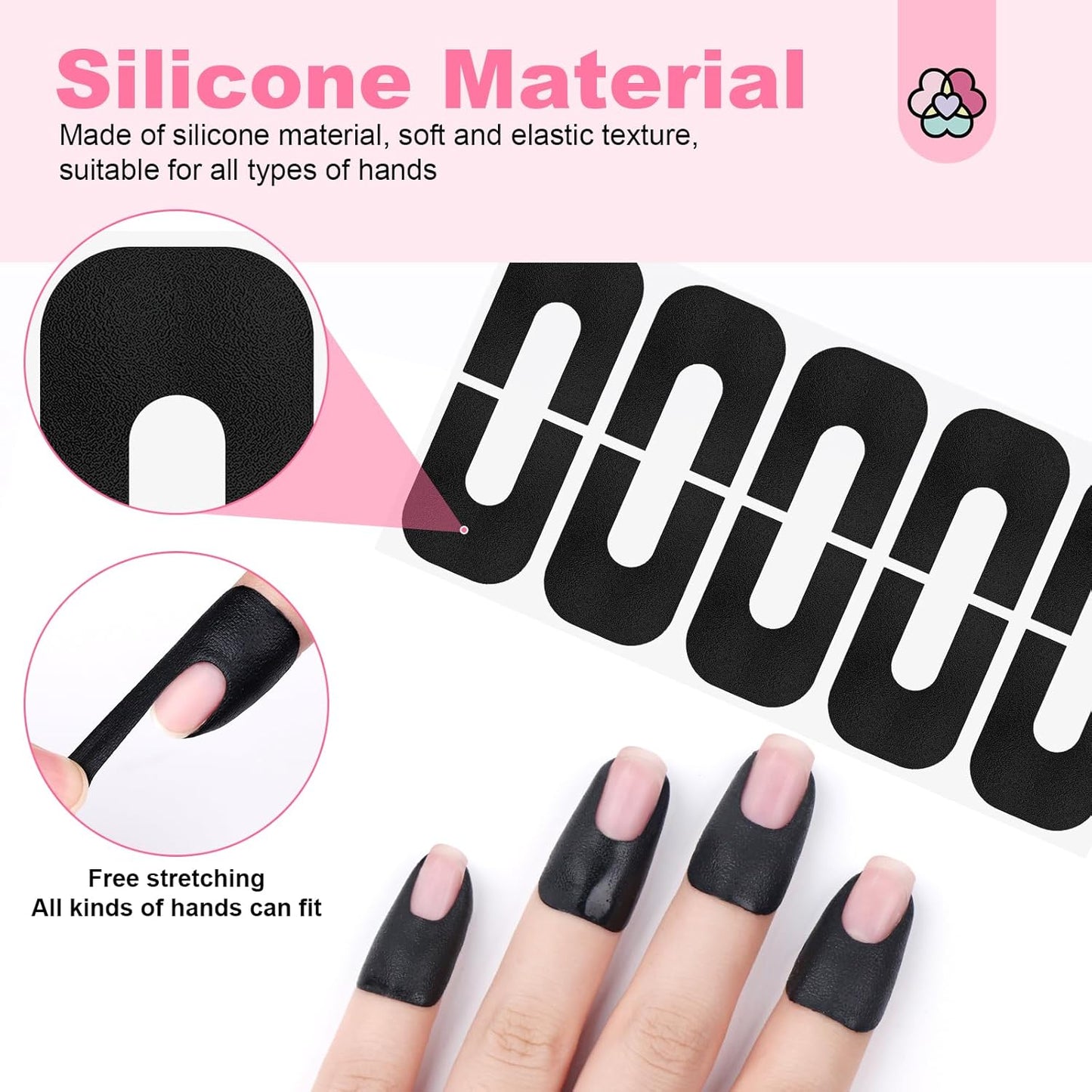 Nail Polish Protector for Fingers: 100PCS U V Protection U-Shaped Nail Protector Cuticle Protector for Nails Painting Peel Off Nails Tape for Airbrush Gel Polish Nail Art