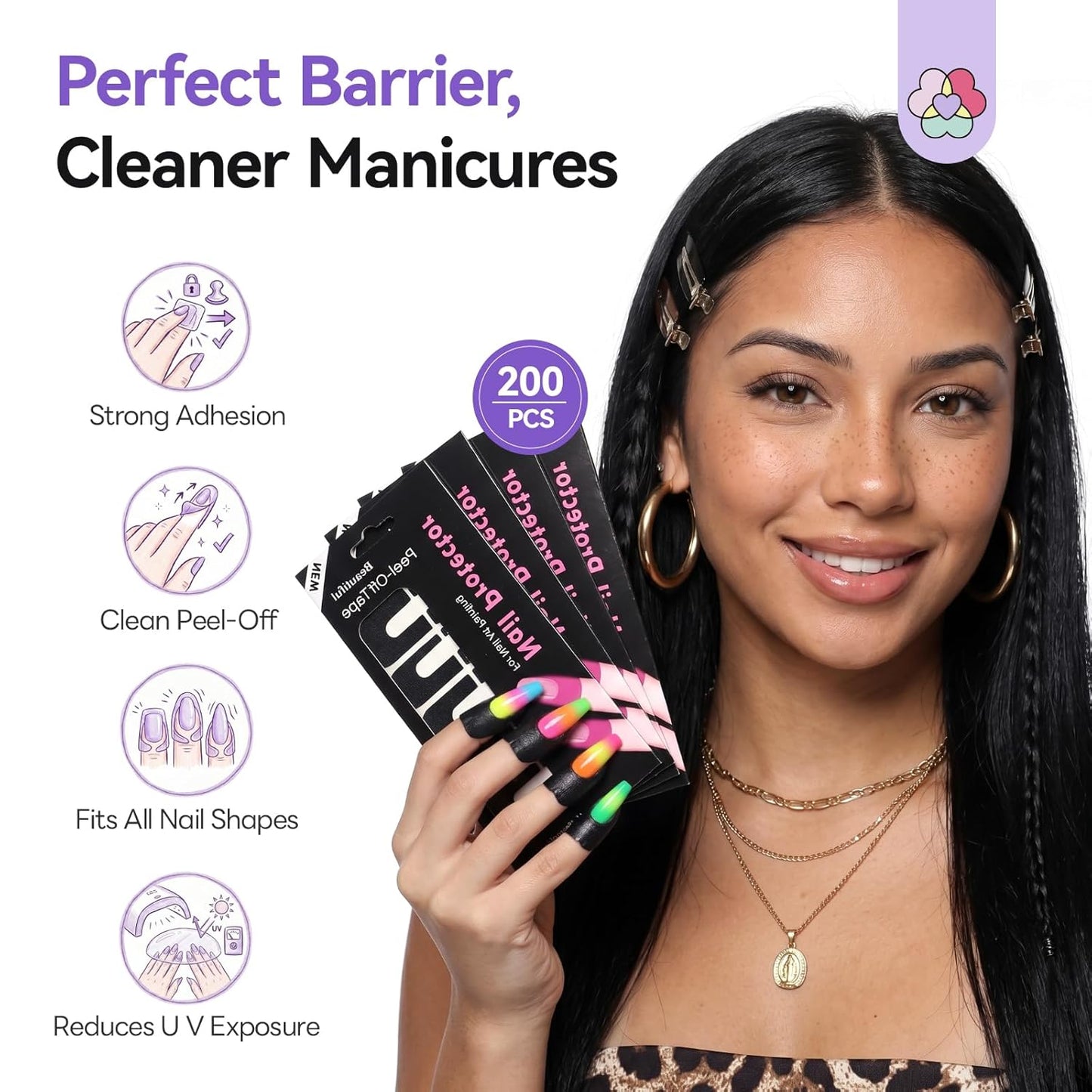 Nail Polish Protector for Fingers: 100PCS U V Protection U-Shaped Nail Protector Cuticle Protector for Nails Painting Peel Off Nails Tape for Airbrush Gel Polish Nail Art