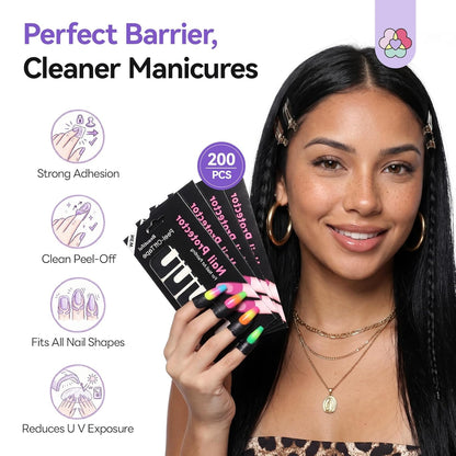 Nail Polish Protector for Fingers: 100PCS U V Protection U-Shaped Nail Protector Cuticle Protector for Nails Painting Peel Off Nails Tape for Airbrush Gel Polish Nail Art