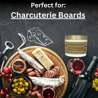 Natural Coconut Oil, Beeswax & Carnauba Wax Wood Conditioner, 5oz Tub for Cutting Boards & Butcher Blocks, Food Safe, Protects, Conditions & Extends Longevity (5.7 oz)2 PK.