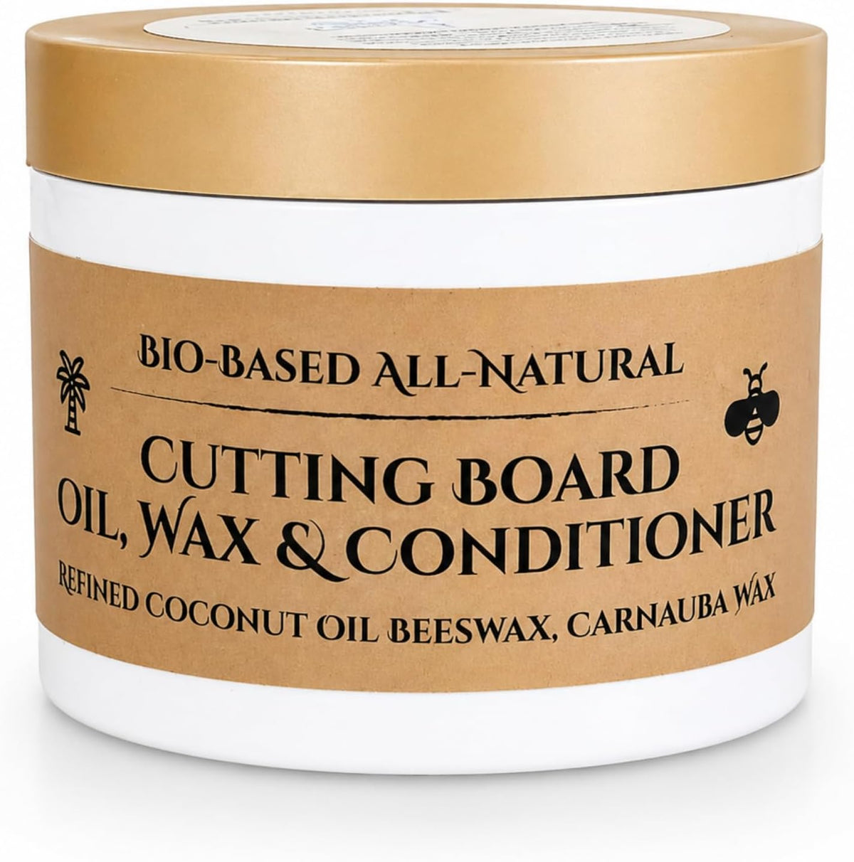 Natural Coconut Oil, Beeswax & Carnauba Wax Wood Conditioner, 5oz Tub for Cutting Boards & Butcher Blocks, Food Safe, Protects, Conditions & Extends Longevity (5.7 oz)2 PK.