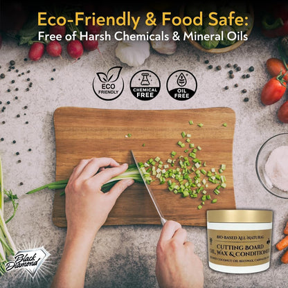Natural Coconut Oil, Beeswax & Carnauba Wax Wood Conditioner, 5oz Tub for Cutting Boards & Butcher Blocks, Food Safe, Protects, Conditions & Extends Longevity (5.7 oz)2 PK.
