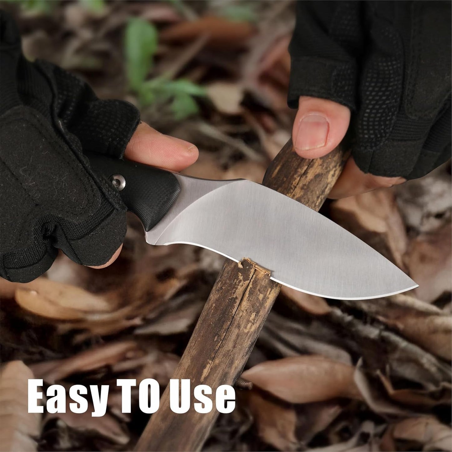 REAT Fixed Blade Knife with Kydex Sheath, 4" D2 Steel Blade,Ergonomic G10 Handle, EDC Sharp Hunting Knife, Small Tool for Camping Survival Tactical Hiking,Gifts for Men,Women