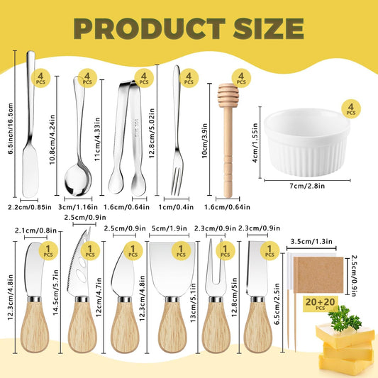 Charcuterie Boards Accessories Charcuterie Utensils Cheese Butter Spreader Knife Set Small Serving Tongs Forks and Spoons Dipping Bowls Honey Dippers Toothpick Flags for Party Platter Making