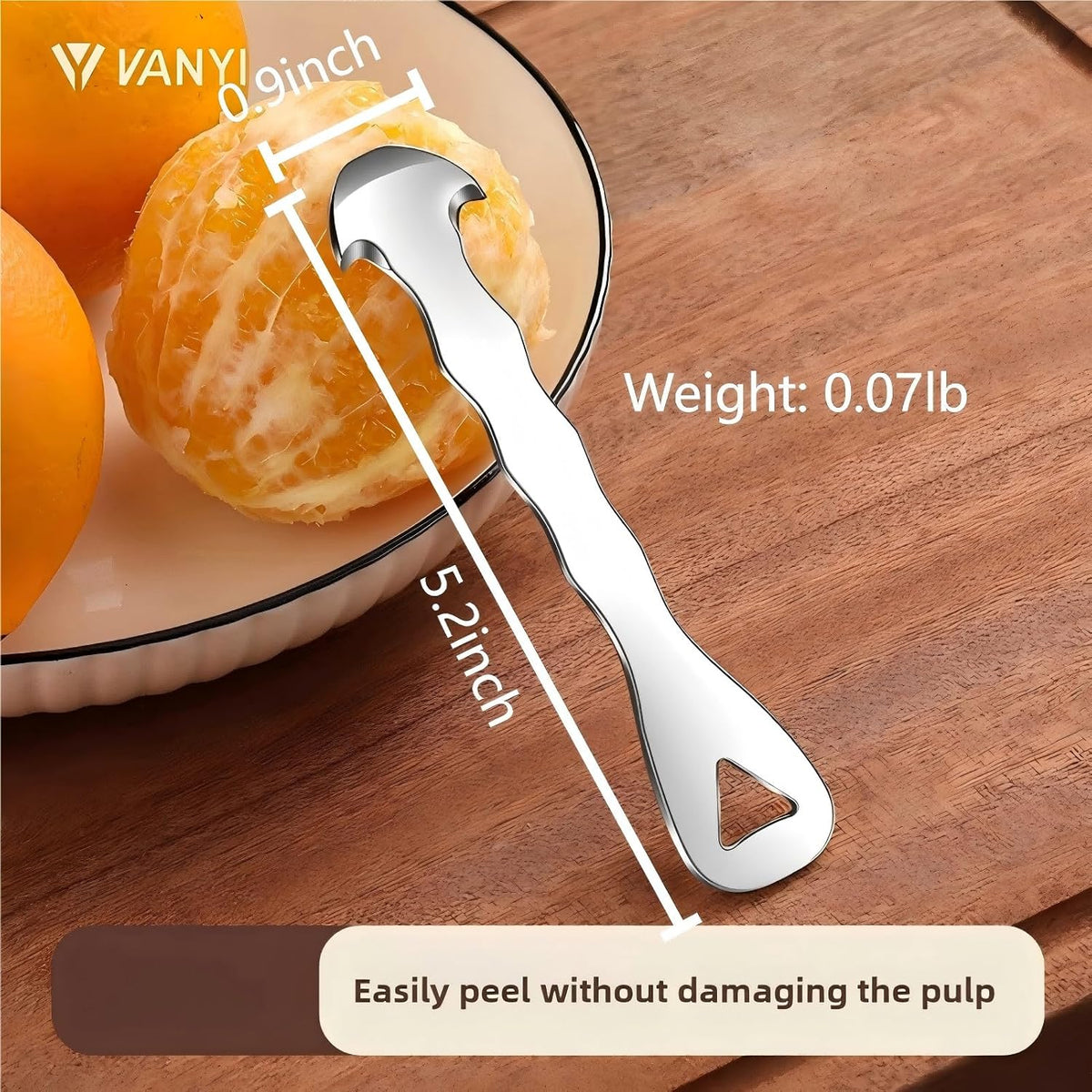 Orange Peeler Tool & Citrus Peeler- 304 Stainless Steel Fruit Peeler for Oranges, Grapefruits, Lemons | Ergonomic Safe Cutter & Slicer, Easy Peel Skin Remover