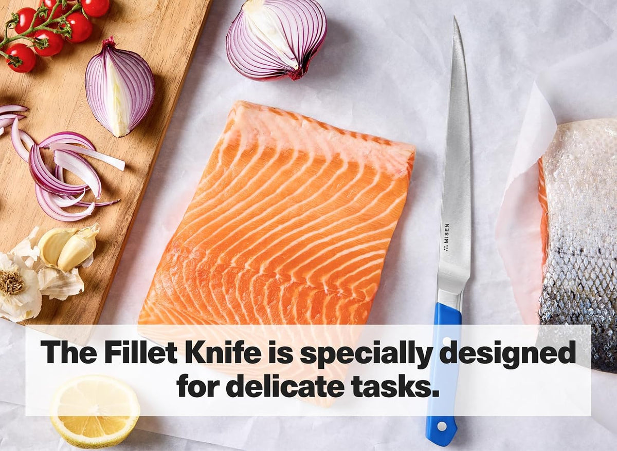 7.5" Stainless Steel Fillet Knife – Flexible Blade for Precision Fish Filleting & Meat Trimming - High-Carbon Steel for Long-Lasting Sharpness – Ergonomic Handle for Control – Black