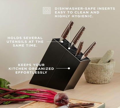 Angled Aluminum Knife Stand | Holds up to 20 knives (Sold Separatly) | Easy to Clean | Danish Design, Functionality & Quality | Black