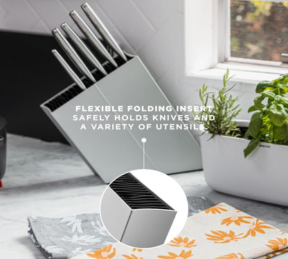 Angled Aluminum Knife Stand | Holds up to 20 knives (Sold Separatly) | Easy to Clean | Danish Design, Functionality & Quality | Black