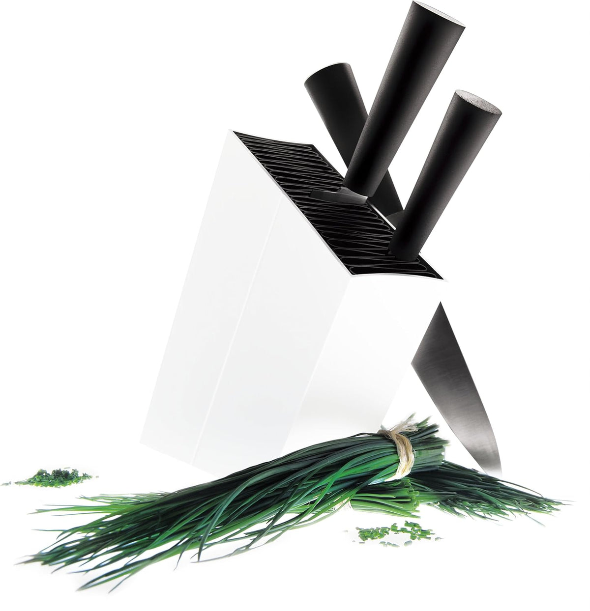 Angled Aluminum Knife Stand | Holds up to 20 knives (Sold Separatly) | Easy to Clean | Danish Design, Functionality & Quality | Black