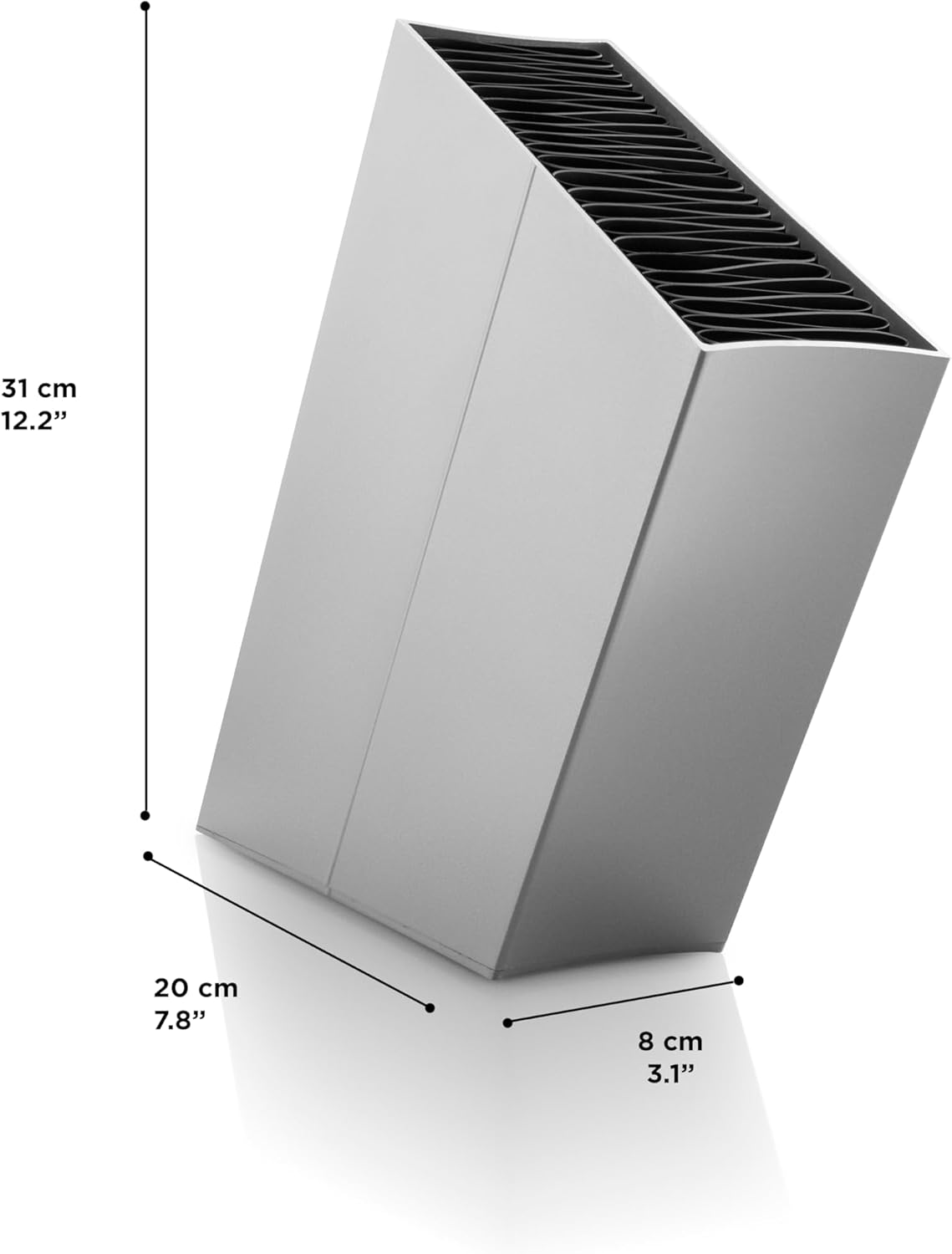 Angled Aluminum Knife Stand | Holds up to 20 knives (Sold Separatly) | Easy to Clean | Danish Design, Functionality & Quality | Black