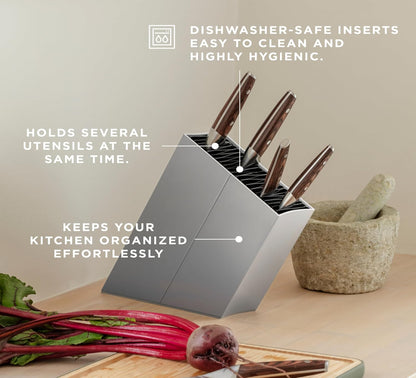 Angled Aluminum Knife Stand | Holds up to 20 knives (Sold Separatly) | Easy to Clean | Danish Design, Functionality & Quality | Black
