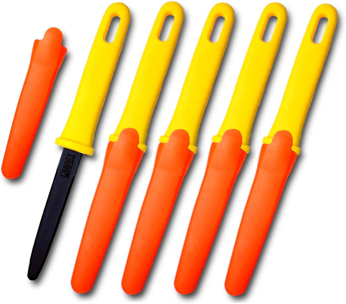 Cardboard Cutter with Sheath - 7.5" Box Opener Utility Knife with Non-Stick Coated Blade for Breaking Down Boxes & Opening Packages - Made in Japan, Yellow