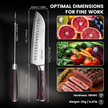 8 Inch Chef Knife, High Carbon Stainless Steel - Ultra Sharp Kitchen Gyutou Knife for Slicing Meat, Dicing Vegetables and Daily Meal Prep, Ergonomic Handle with Sheath, Gift Box