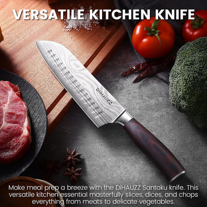 8 Inch Chef Knife, High Carbon Stainless Steel - Ultra Sharp Kitchen Gyutou Knife for Slicing Meat, Dicing Vegetables and Daily Meal Prep, Ergonomic Handle with Sheath, Gift Box